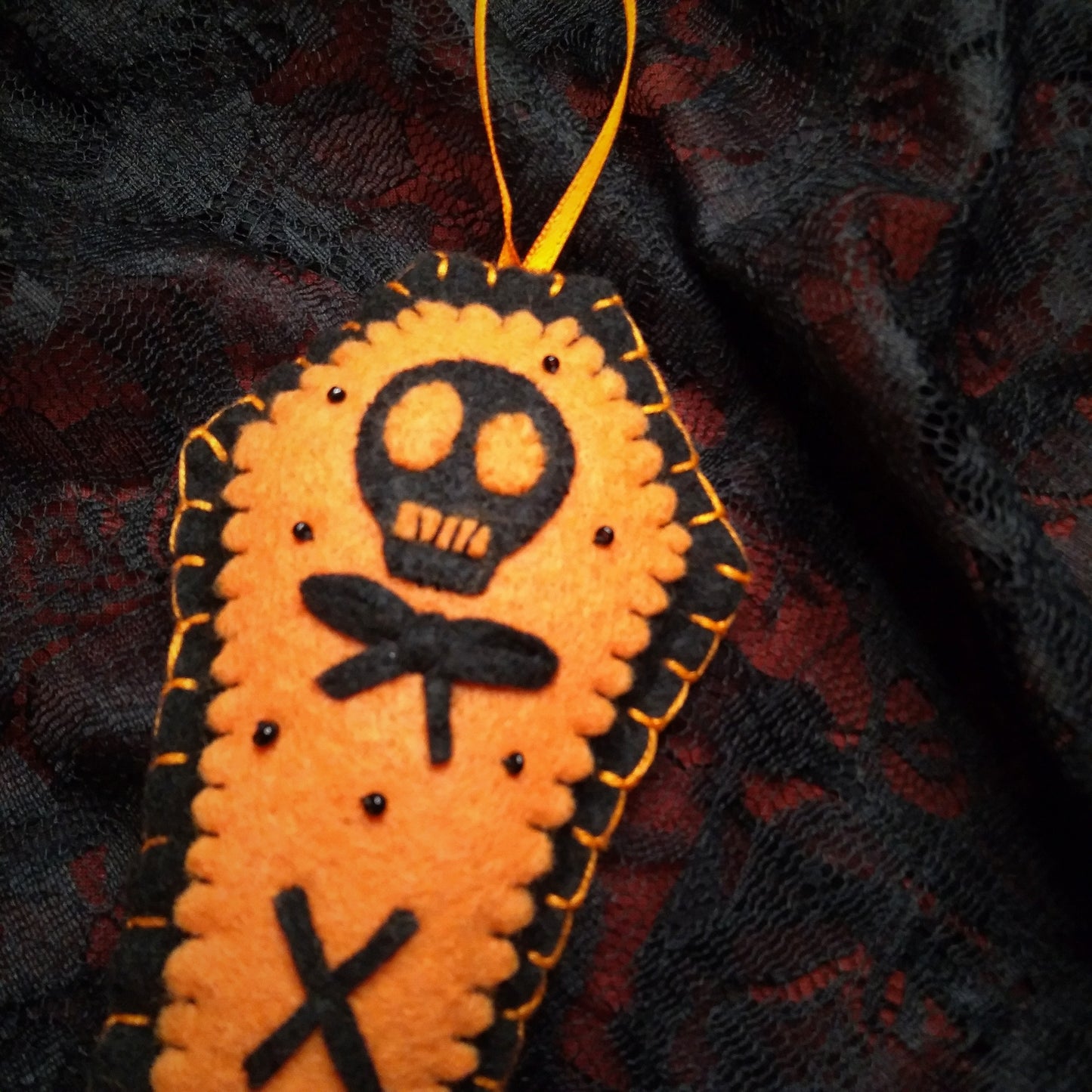 No Bones About It Felt Coffin Orament