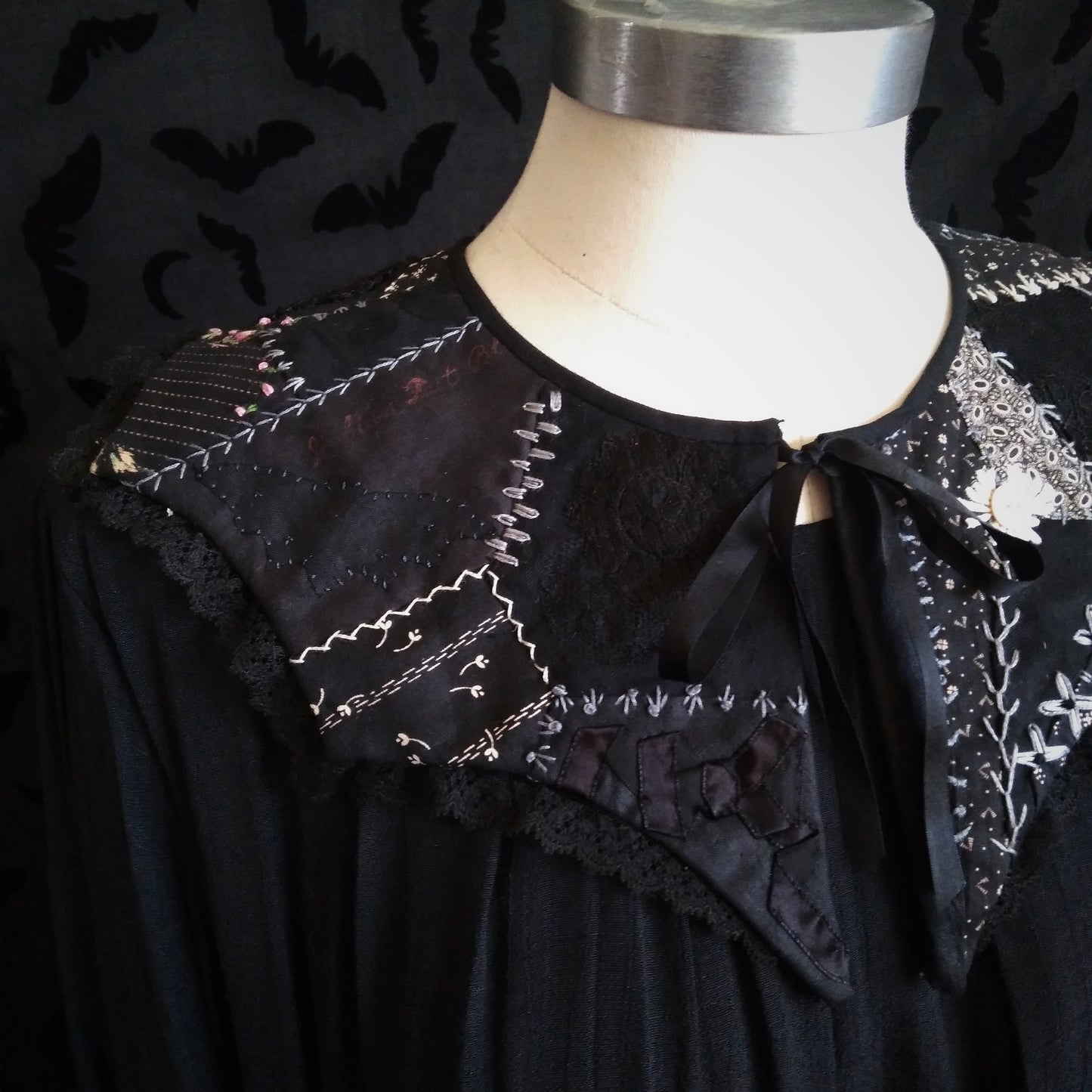 Patchwork Batwing Collar