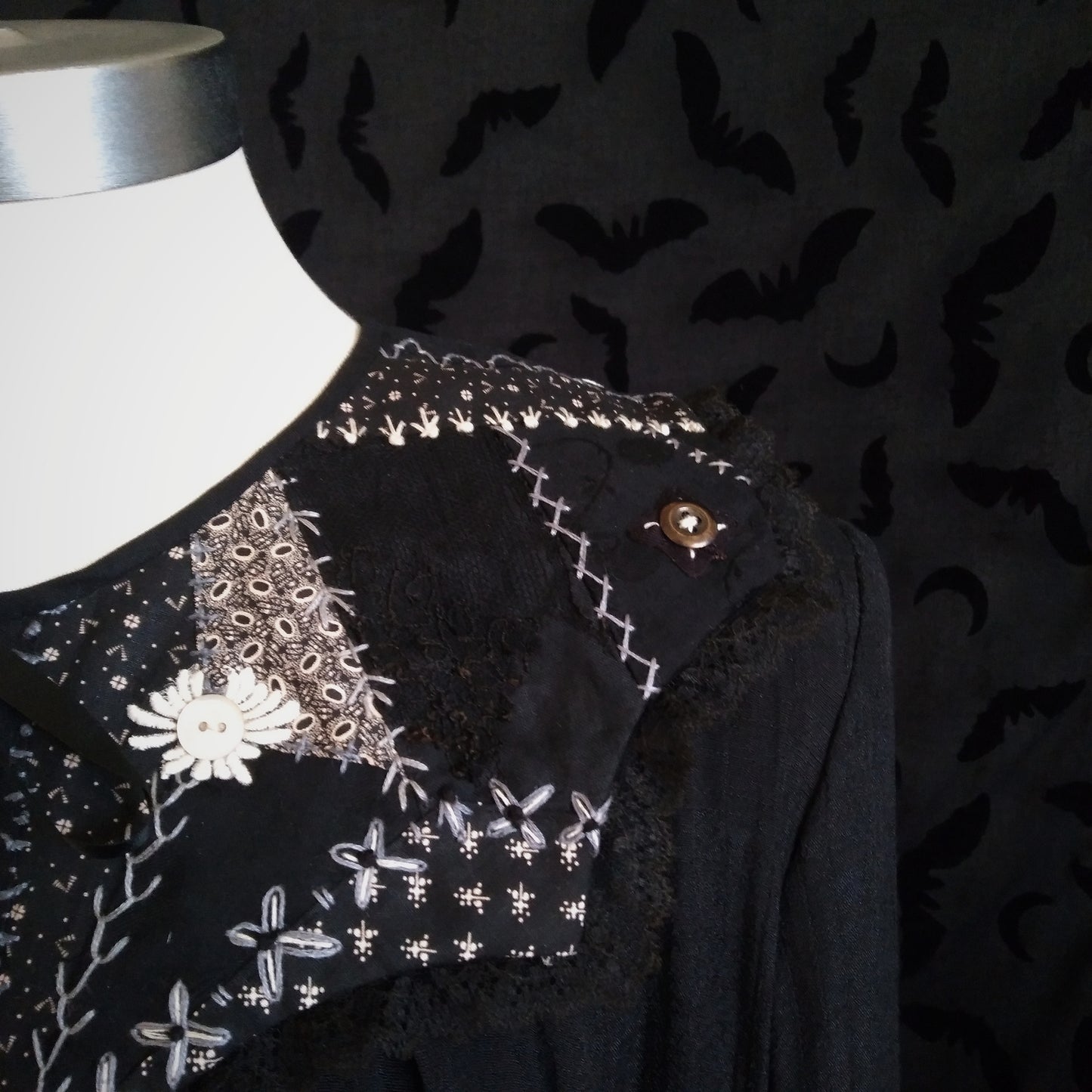 Patchwork Batwing Collar