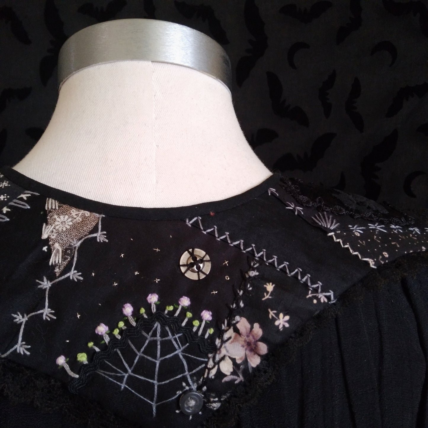 Patchwork Batwing Collar