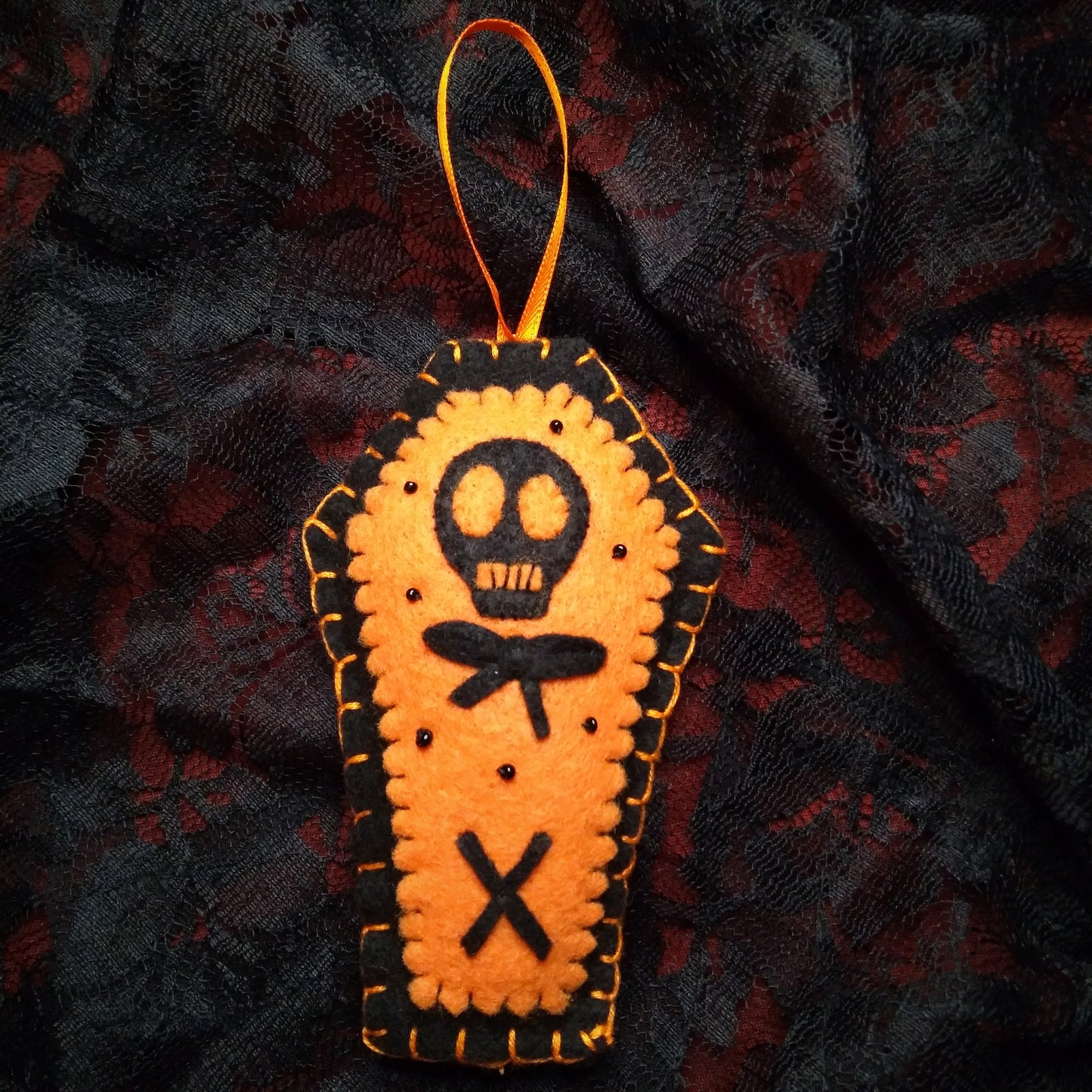 No Bones About It Felt Coffin Orament