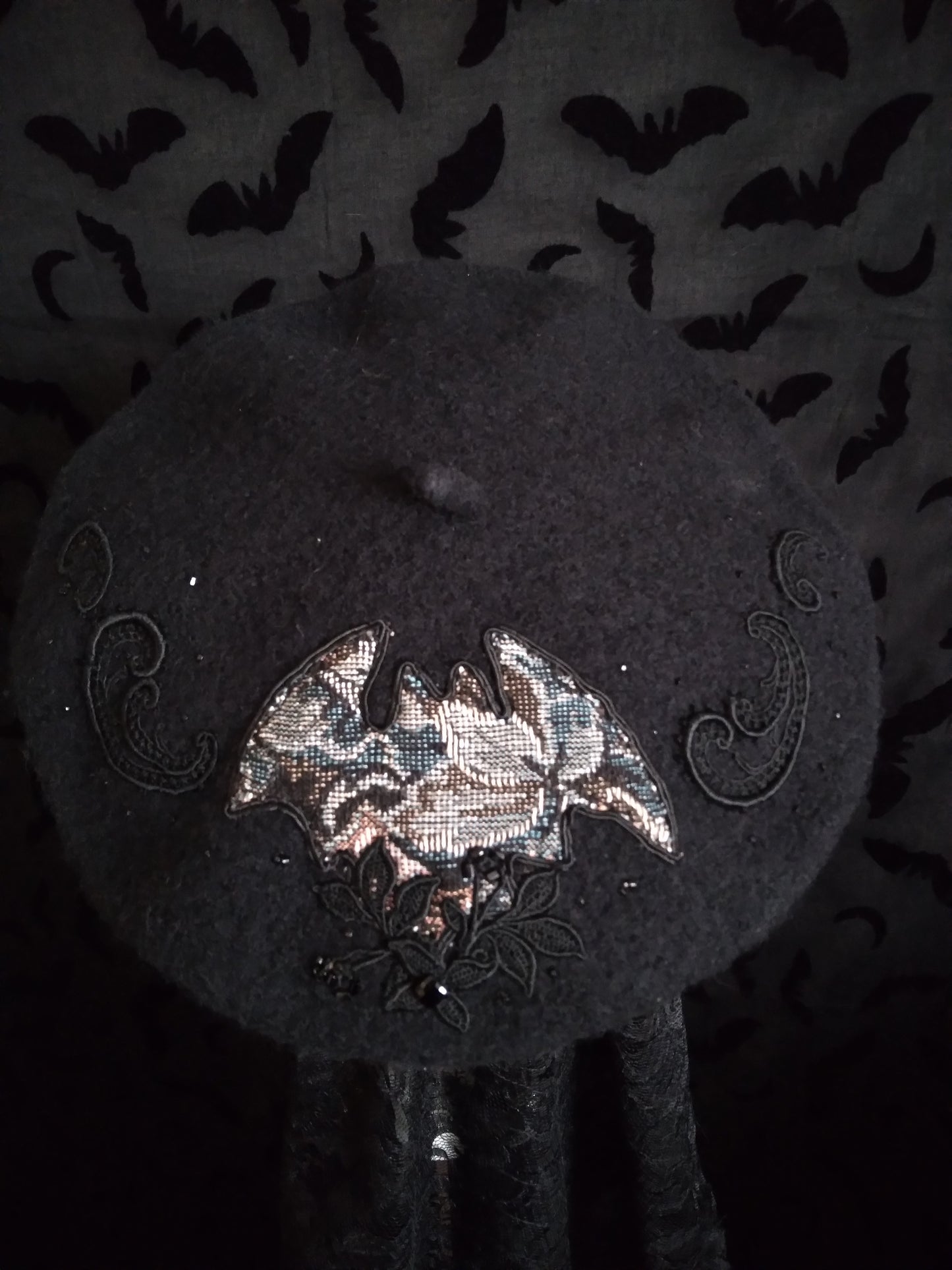 Tapestry Bat Beret