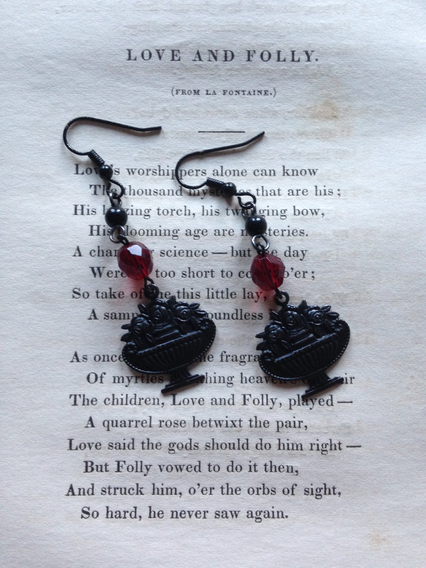 Undead Valentine Basket Earrings